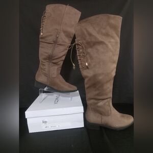 Top Moda - Faux Suede - Knee High Boot